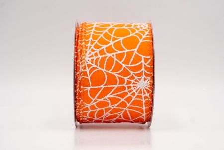 Narancs_csillogó fehér pókháló mintás drót szalag_KF9922GC-42-42