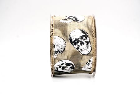 हल्का भूरा कंकाल हैलोवीन वायर्ड रिबन_KF9923GC-13-183