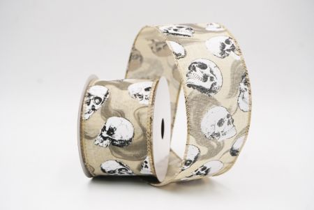 हल्का भूरा कंकाल हैलोवीन वायर्ड रिबन_KF9923GC-13-183