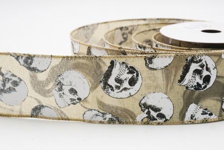 हल्का भूरा कंकाल हैलोवीन वायर्ड रिबन_KF9923GC-13-183