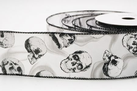 सफेद कंकाल हैलोवीन वायर्ड रिबन_KF9924GC-1-53