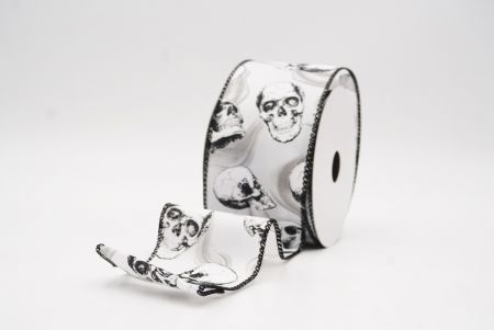 सफेद कंकाल हैलोवीन वायर्ड रिबन_KF9924GC-1-53