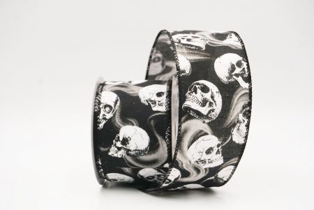 काला कंकाल हैलोवीन वायर्ड रिबन_KF9924GC-53-53