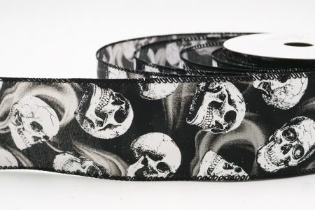 काला कंकाल हैलोवीन वायर्ड रिबन_KF9924GC-53-53