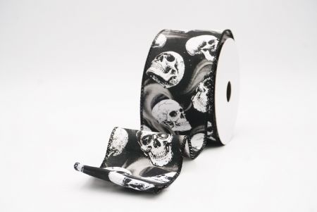 काला कंकाल हैलोवीन वायर्ड रिबन_KF9924GC-53-53