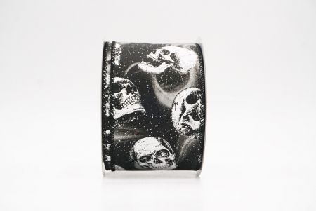 काला - सफेद कंकाल हैलोवीन वायर्ड रिबन_KF9925GC-53-53