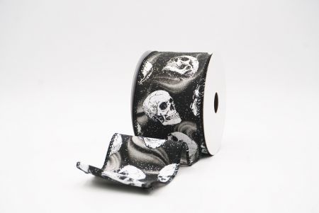 काला - सफेद कंकाल हैलोवीन वायर्ड रिबन_KF9925GC-53-53