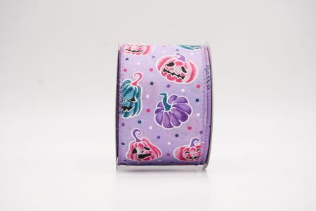 Fioletowa urocza wstążka z twarzami dyni na Halloween_KF9928GC-11-11