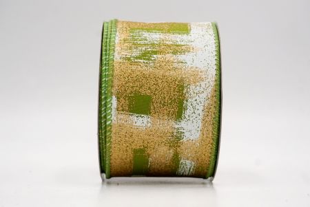Green_Brushstroke Plaid Wired Ribbon_KF9930GC-15-42