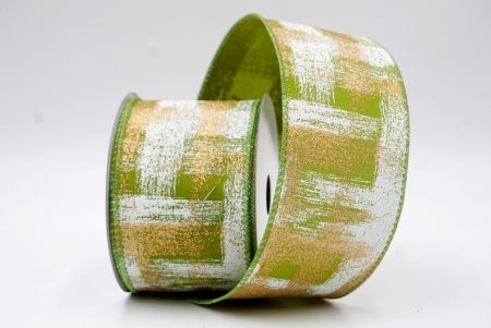 Green_Brushstroke Plaid Wired Ribbon_KF9930GC-15-42