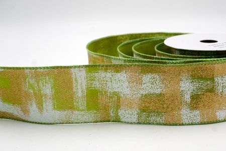 Green_Brushstroke Plaid Wired Ribbon_KF9930GC-15-42