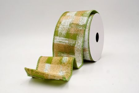 Green_Brushstroke Plaid Wired Ribbon_KF9930GC-15-42