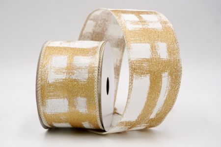 Cream_Brushstroke Plaid Wired Ribbon_KF9930GC-2-2