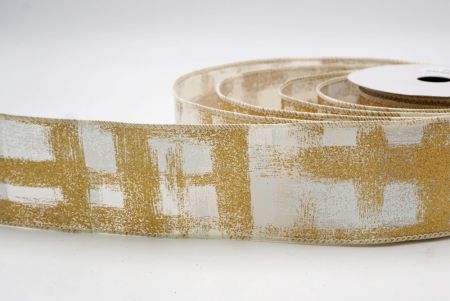 Cream_Brushstroke Plaid Wired Ribbon_KF9930GC-2-2