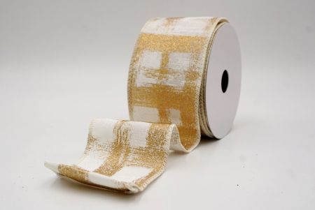 Cream_Brushstroke Plaid Wired Ribbon_KF9930GC-2-2