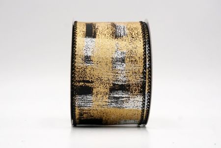 Black_Brushstroke Plaid Wired Ribbon_KF9930GC-53-53