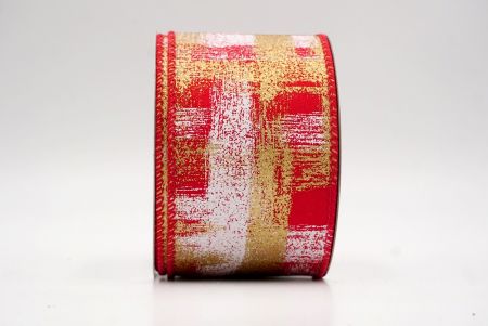 Red_Brushstroke Plaid Wired Ribbon_KF9930GC-7-7