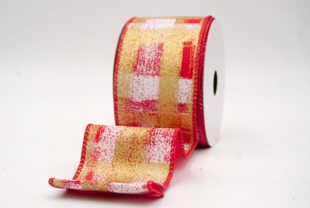 Red_Brushstroke Plaid Wired Ribbon_KF9930GC-7-7