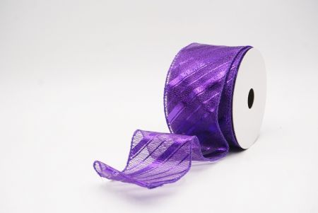 Violetti metallinen raidallinen jouluglitterin langallinen nauha_KF9934GC-34-34