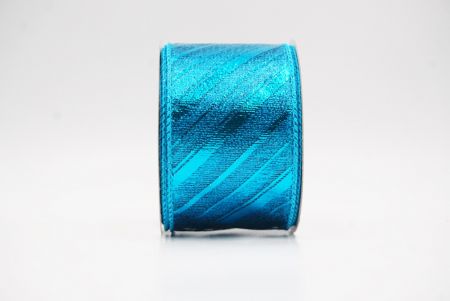 Vaaleansininen metallinen raidallinen jouluglitterin langallinen nauha_KF9934GC-55-213