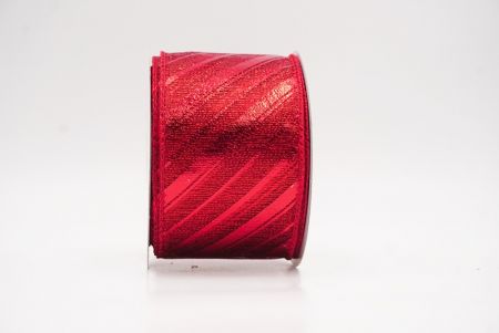 Punainen metallinen raidallinen jouluglitterin langallinen nauha_KF9934GC-7-7