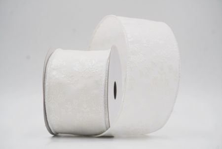 White Scroll Filigree Christmas Wired Ribbon_KF9935GC-1-1