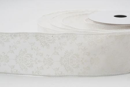 White Scroll Filigree Christmas Wired Ribbon_KF9935GC-1-1