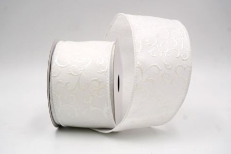 सफेद_धात्विक फॉयल स्क्रॉल वायर्ड रिबन_KF9937GC-1-1