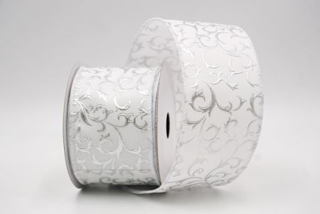 सफेद_धात्विक फॉयल स्क्रॉल वायर्ड रिबन_KF9938GC-1-1