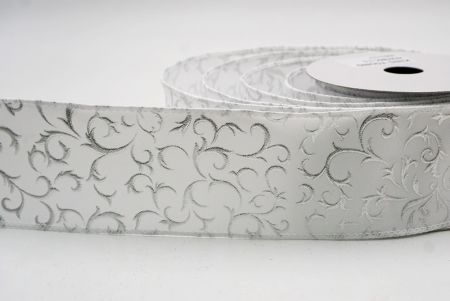 सफेद_धात्विक फॉयल स्क्रॉल वायर्ड रिबन_KF9938GC-1-1