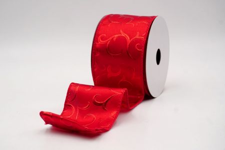 Red_Metallic Foil Scroll Wired Ribbon_KF9941GC-7-7