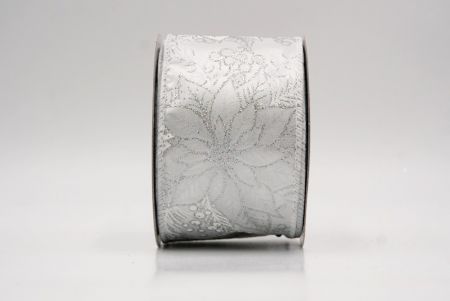White_Glitter Poinsettia & Holly Wired Ribbon_KF9944GC-1-1