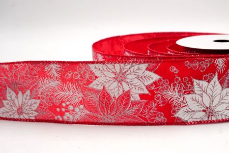 Red_Glitter Poinsettia & Holly Wired Ribbon_KF9944GC-7-7