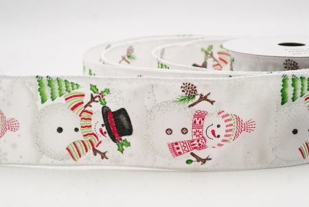 Fita de Natal com Cena de Boneco de Neve Branco com Fio_KF9945GC-1-1