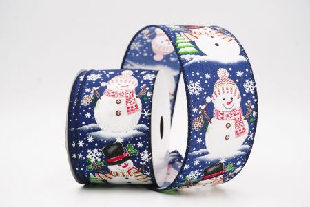 Cenário de Natal do Boneco de Neve Azul Fita Aramada_KF9945GC-4-4