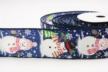 Cenário de Natal do Boneco de Neve Azul Fita Aramada_KF9945GC-4-4