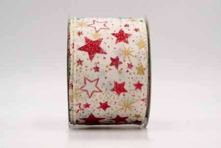 Cream_Holiday Sparkle Star Wired Ribbon_KF9949GC-2-2