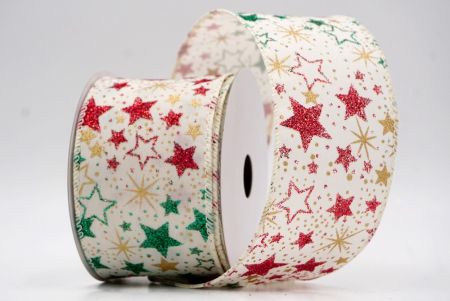 Cream_Holiday Sparkle Star Wired Ribbon_KF9949GC-2-2