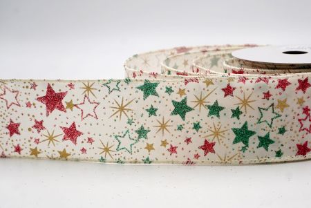 Cream_Holiday Sparkle Star Wired Ribbon_KF9949GC-2-2