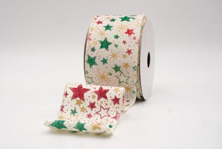 Cream_Holiday Sparkle Star Wired Ribbon_KF9949GC-2-2