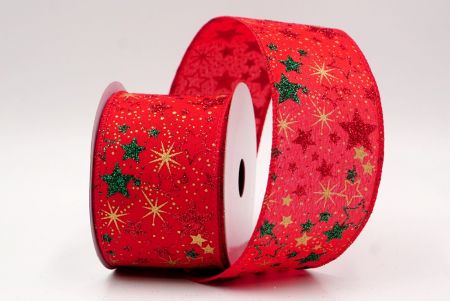 Red_Holiday Sparkle Star Wired Ribbon_KF9949GC-7-7