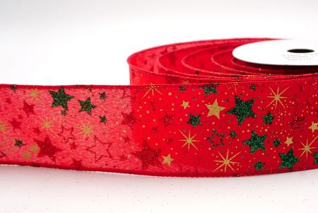 Red_Holiday Sparkle Star Wired Ribbon_KF9949GC-7-7