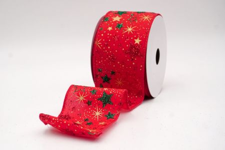 Red_Holiday Sparkle Star Wired Ribbon_KF9949GC-7-7