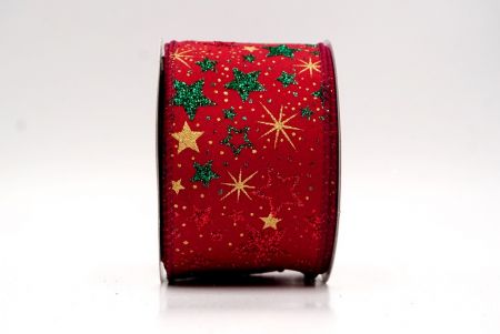 Burgundy_Holiday Sparkle Star Wired Ribbon_KF9949GC-8-8