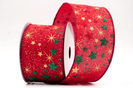 Burgundy_Holiday Sparkle Star Wired Ribbon_KF9949GC-8-8