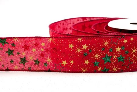 Burgundy_Holiday Sparkle Star Wired Ribbon_KF9949GC-8-8