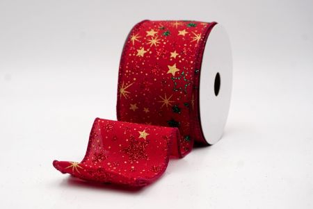 Burgundy_Holiday Sparkle Star Wired Ribbon_KF9949GC-8-8