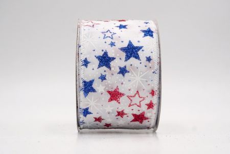 White_Holiday Sparkle Star Wired Ribbon_KF9950GC-1-1