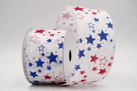 White_Holiday Sparkle Star Wired Ribbon_KF9950GC-1-1