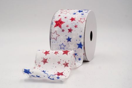 White_Holiday Sparkle Star Wired Ribbon_KF9950GC-1-1